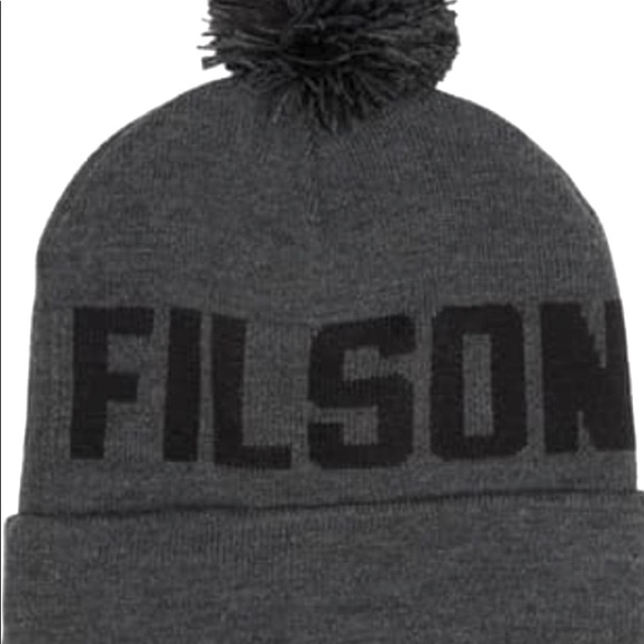Filson Other - NWT Filson logo Mens Beanie+Gray+Hat+Pom Pom+OSFA